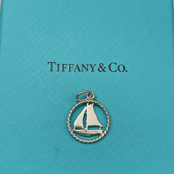 Retired Tiffany & Co. Twist Sailboat Charm - Picture 2 of 3